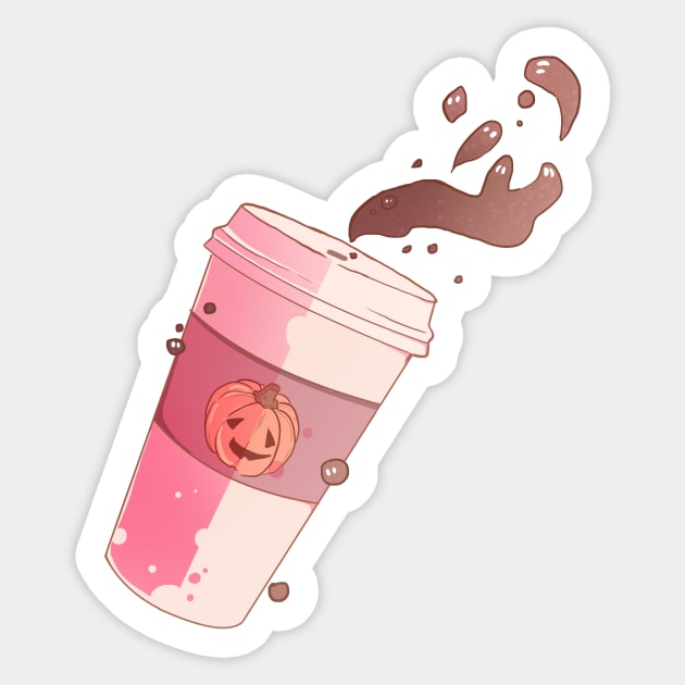 Pumpkin Spook Latte Sticker by paintdust